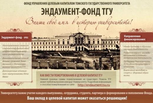 Целевой капитал эндаумента ТГУ вырос с 4,5 до 46,5 миллионов рублей