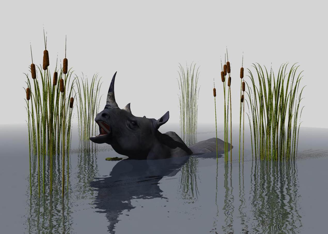 Ученые исследуют скелет крупного древнего носорога, погибшего в болоте